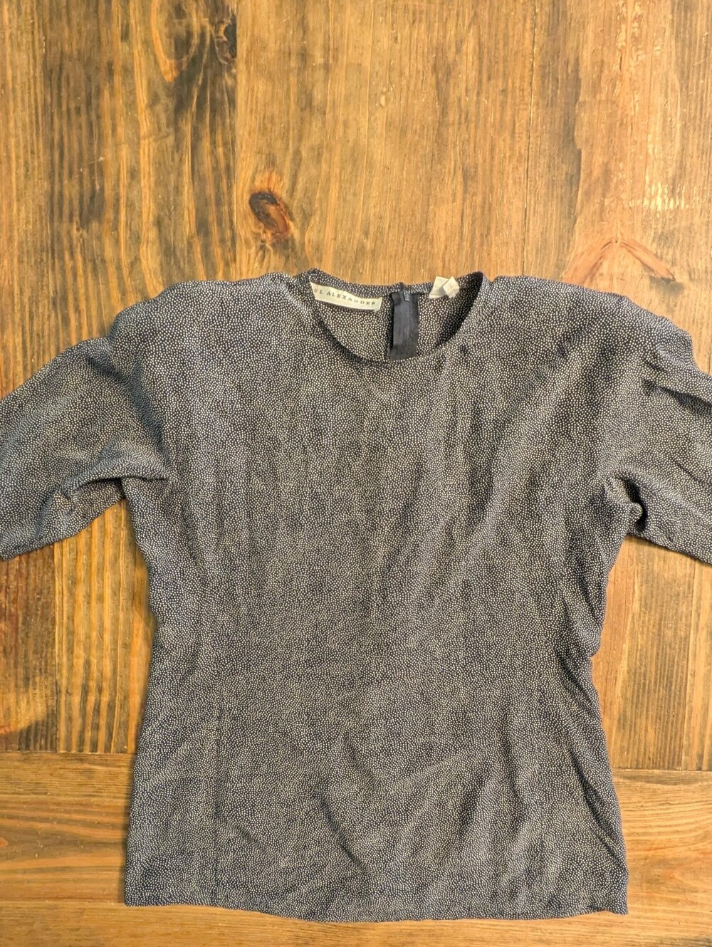 Vintage Silk Paul Alexander Blouse Size 4 Short Sleeve Shoulder Pads 90s Top
